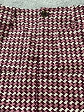 Anthropologie Pink and White Geometric Mini Skirt